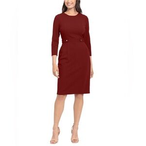 London Times Rich Red Midi Dress